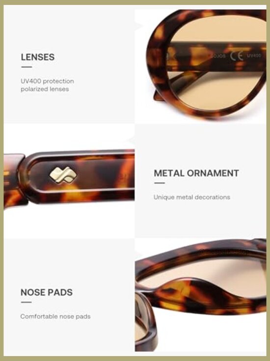 Oversized Polarized Aviator Sunglasses with UV Protection main image 6